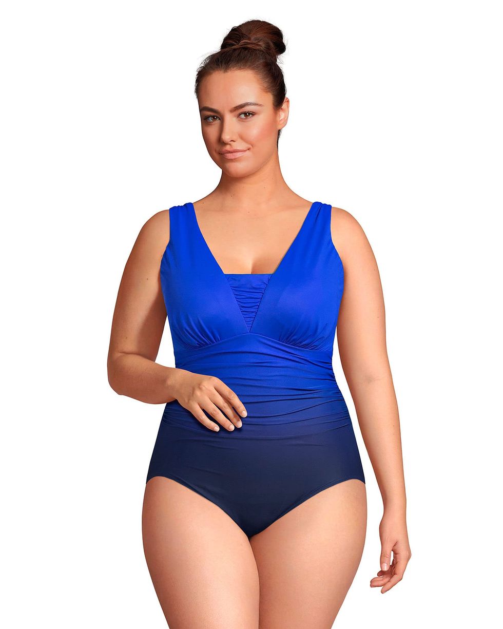 Plus Size Women's Sarong Front One Piece Swimsuit by Swimsuits For