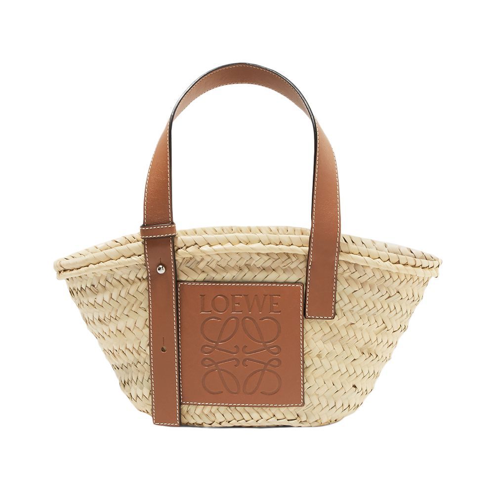 Alessia Massimo Palm Fronds Embellished Woven Straw Tote Beach Bag, Natural  Nulti