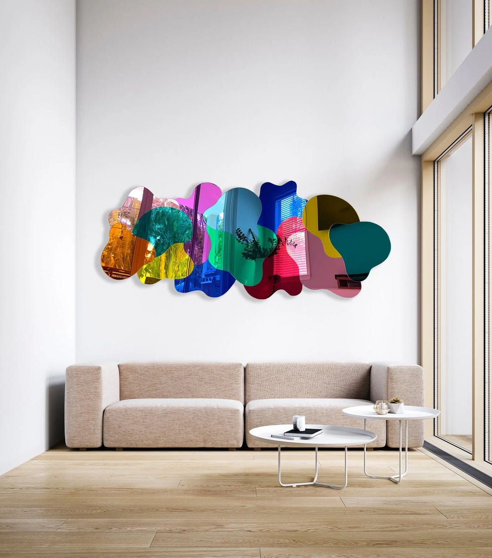 Abstract multicolored blob wall art