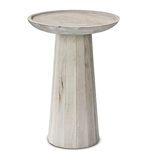 Round Contemporary Wooden Accent Table 