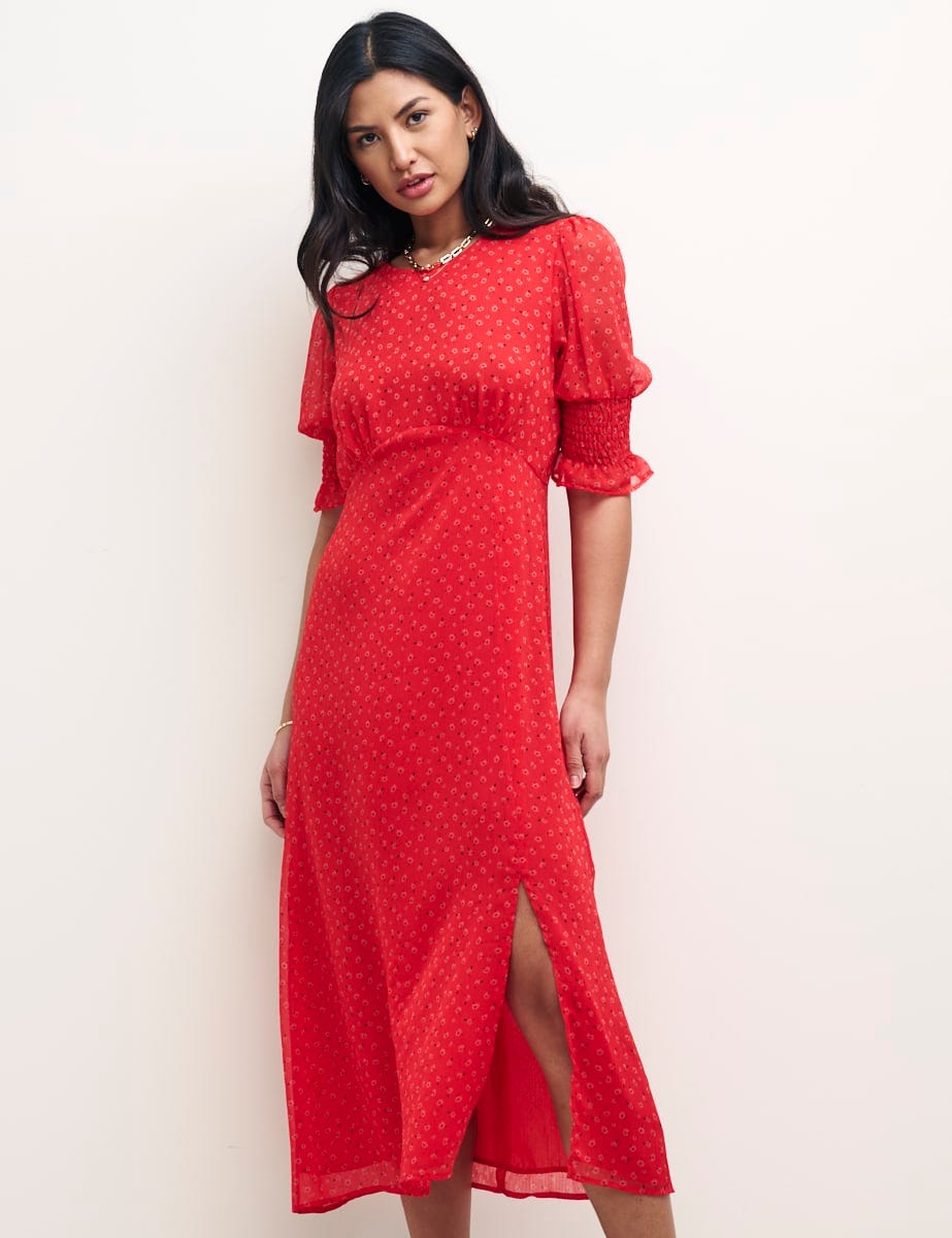 Red Floral Luna Midi Shift Dress, £65