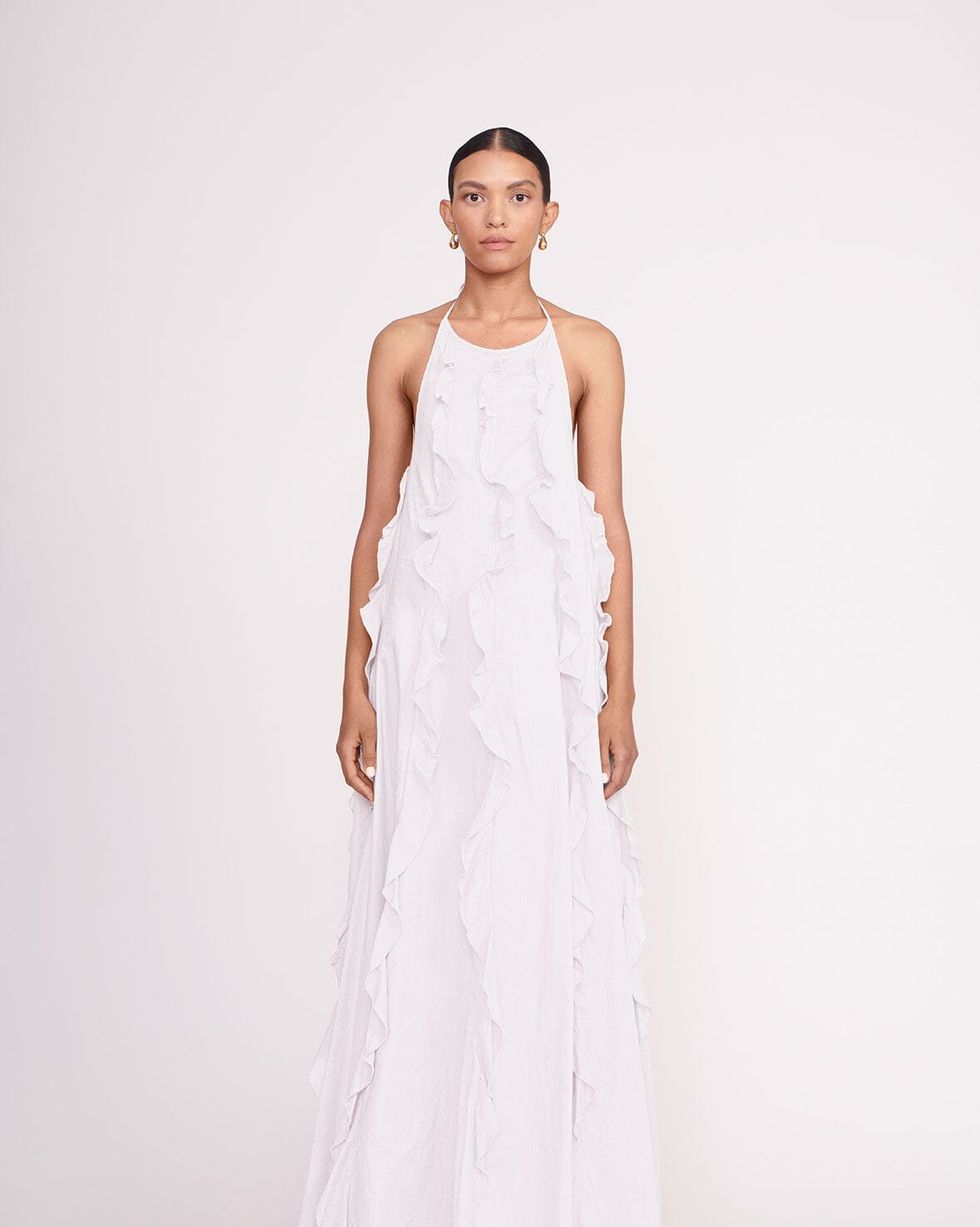 Rosedress Sexy Lace Applique High Slit A-Line Maxi Beach Wedding Dress - White, XL / White
