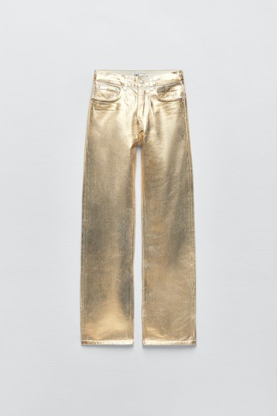 Más duros que turron vencido bella ✨ Pantalón dorado de Zara #zara #za