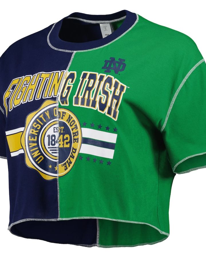 Notre Dame Fighting Irish Colorblock Cropped T-Shirt