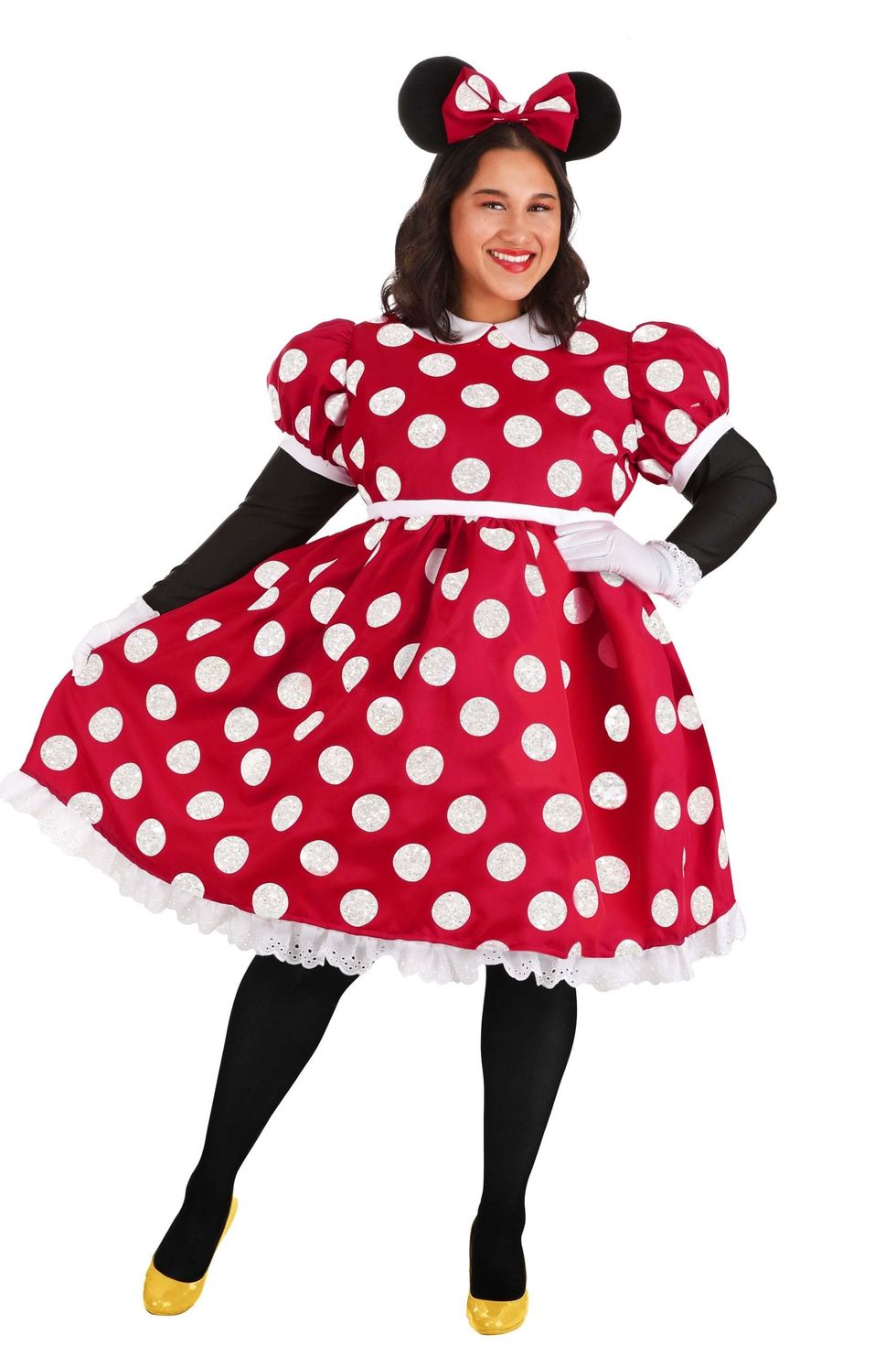 Classic Mascot Costume Compatible with Mickey and Minnie Mouse Adult Size  for Men & Women Birthday Party 