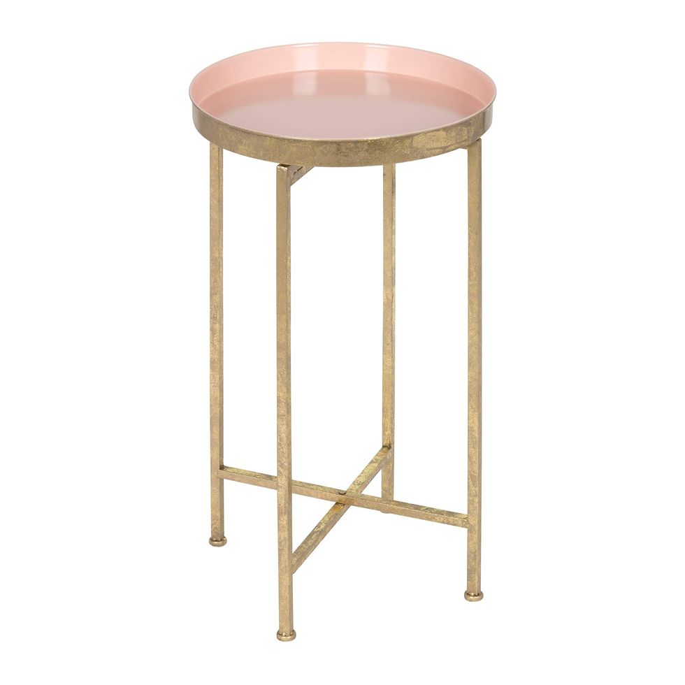 Celia Round Metal Foldable Accent Table