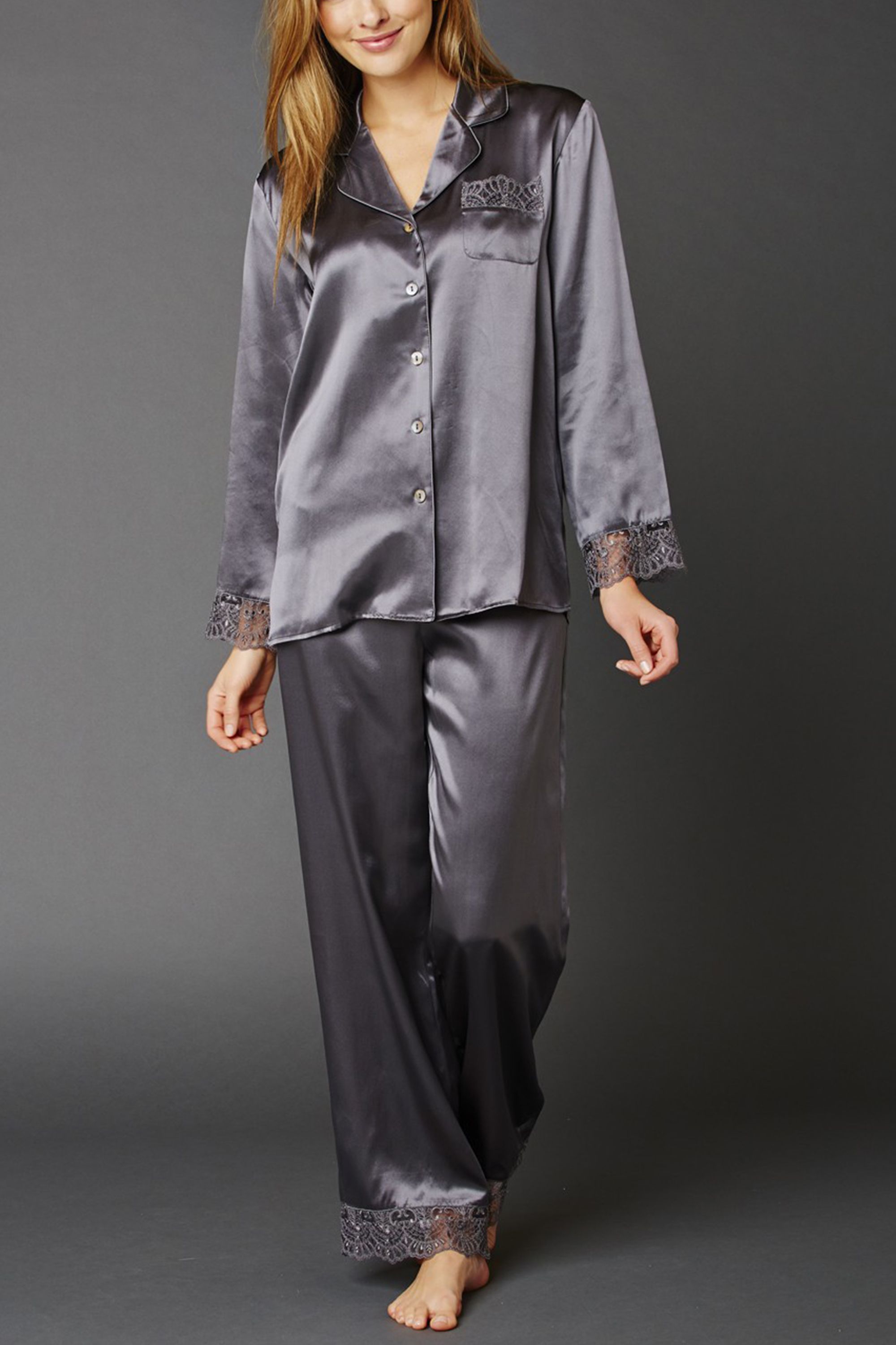 Ladies silk sleepwear hot sale