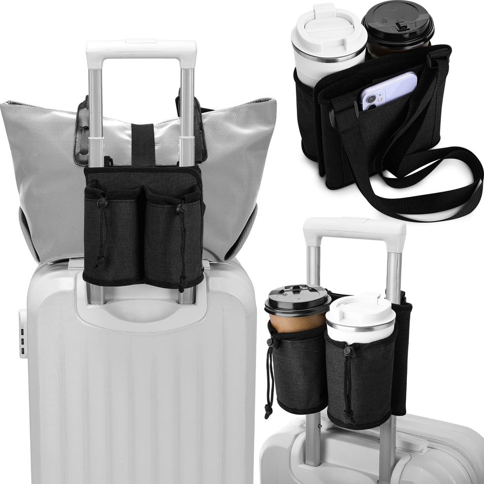 3 in 1 Travel Luggage Cup Holder (Black)