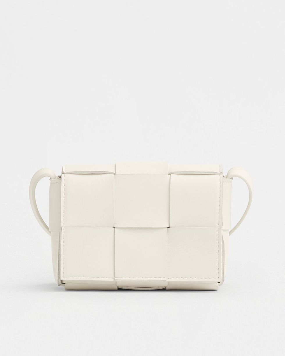 Leather Candy Cassette White Crossbody Bag