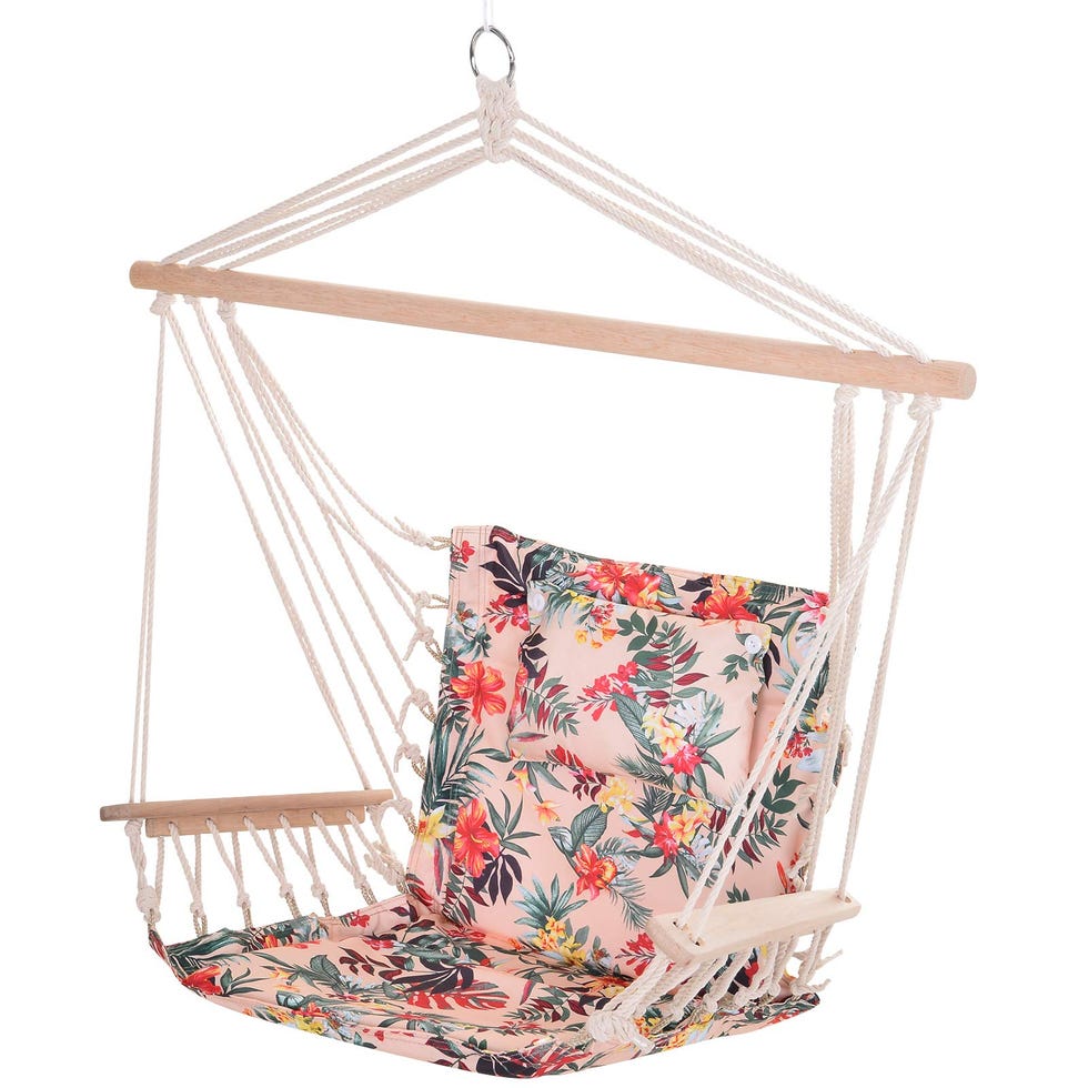 Silla colgante con estampado floral