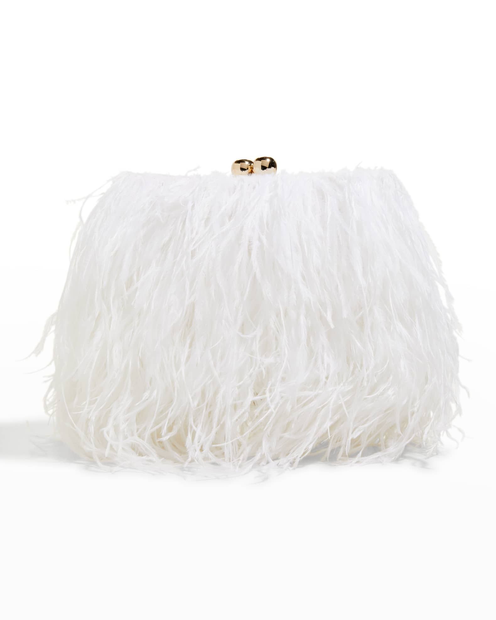 White 2025 fluffy clutch