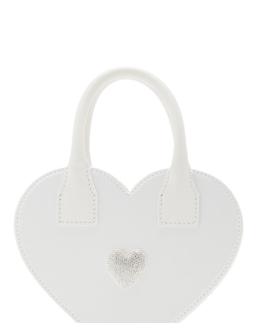 Heart Shape Satin Top Handle Bag