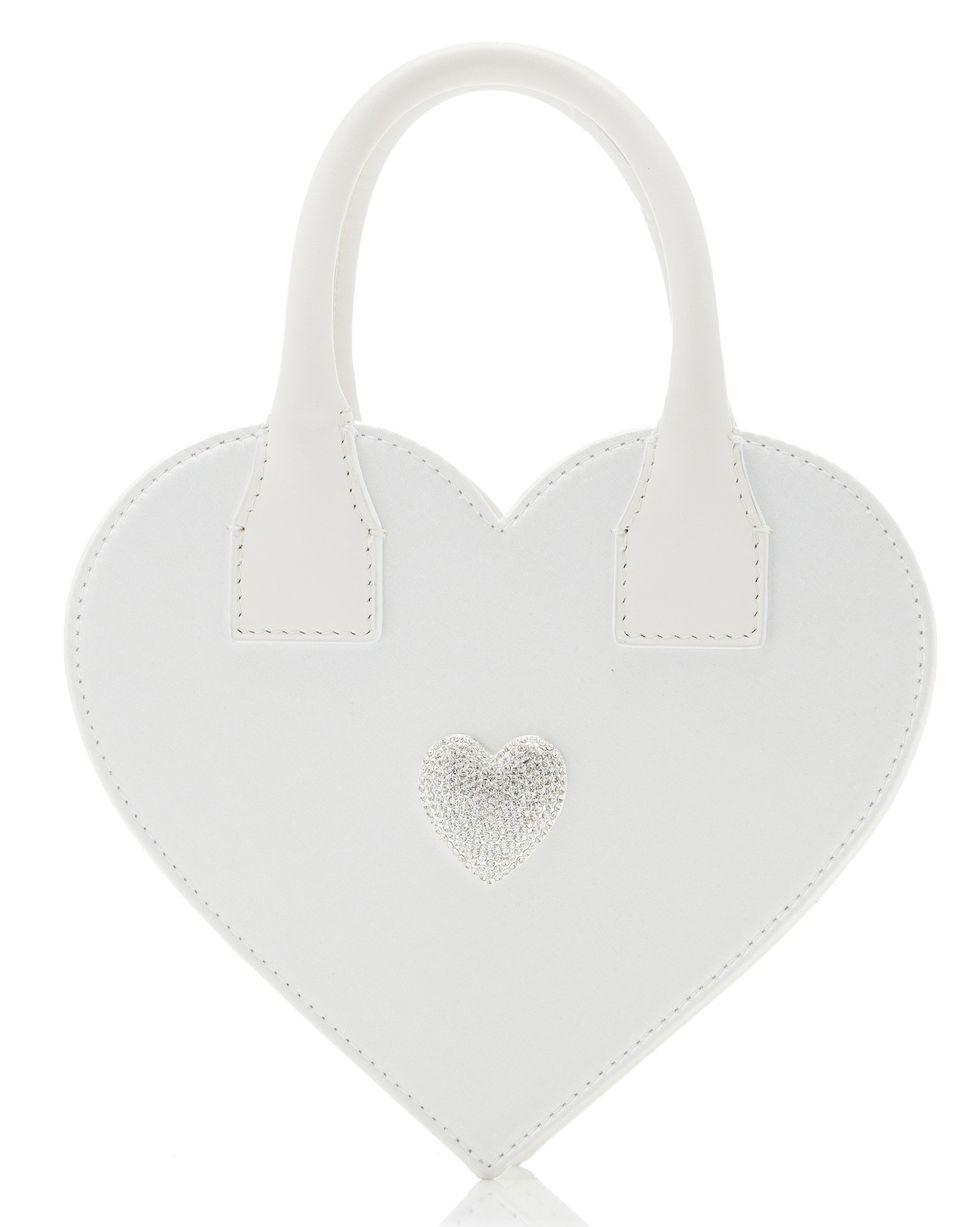 Heart Shape Satin Top Handle Bag