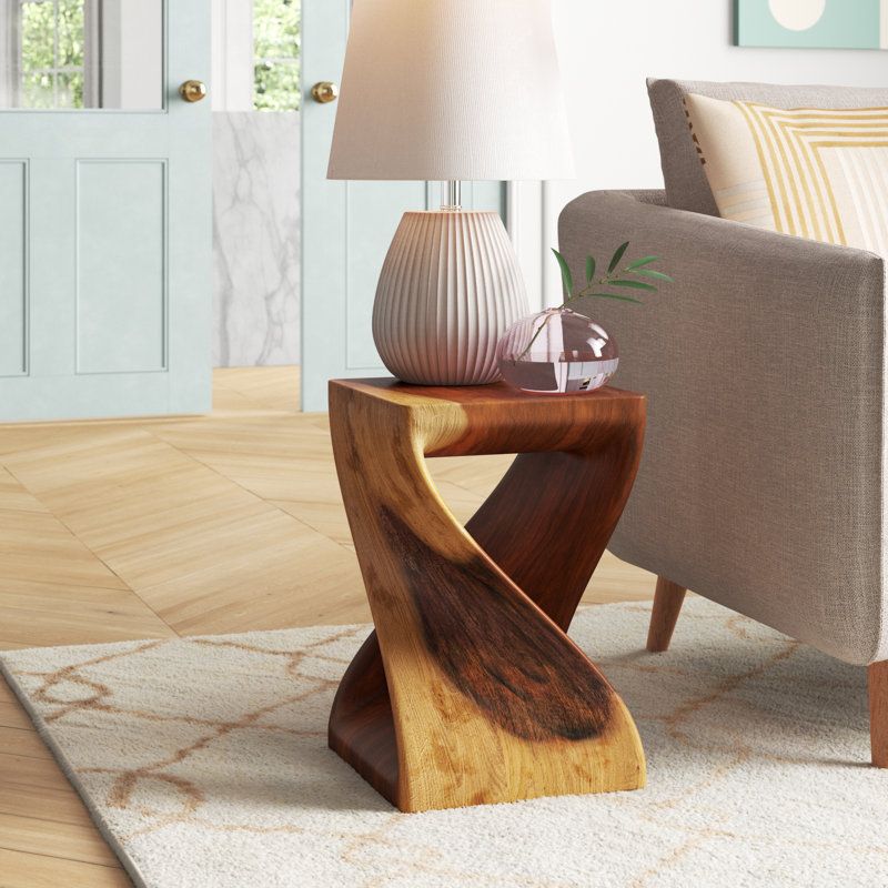 Rhiannon Solid Wood Abstract End Table