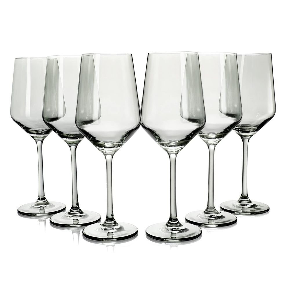 Colored Wine Glass Set in Smoke Grey (Set of 6)