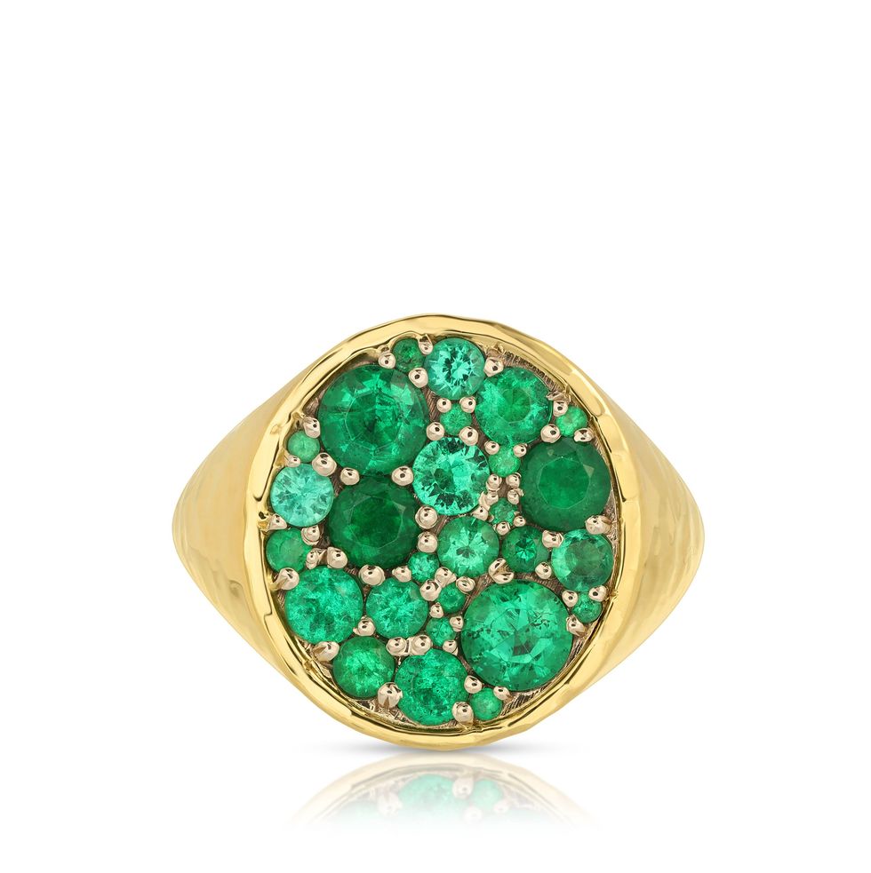 18k Yellow Gold The Octavia Emerald Signet Ring