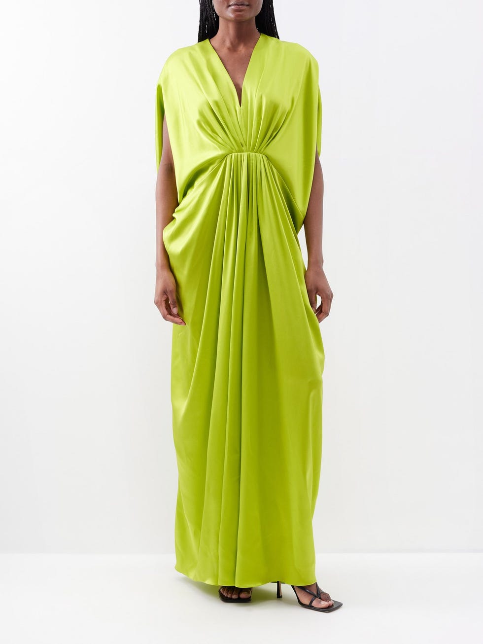Hiroko Draped Silk-Satin Gown