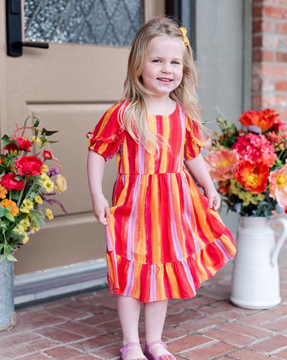 The Pioneer Woman Mommy and Me Girls Tiered Dress
