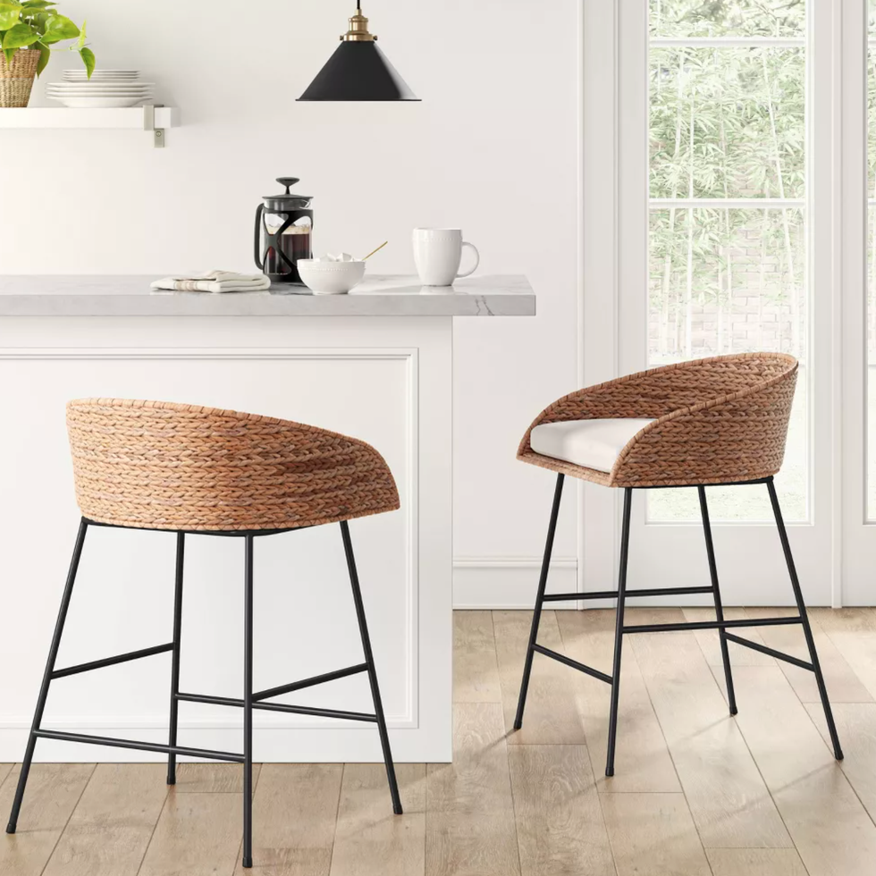 Landis Woven Backed Counter Height Barstool