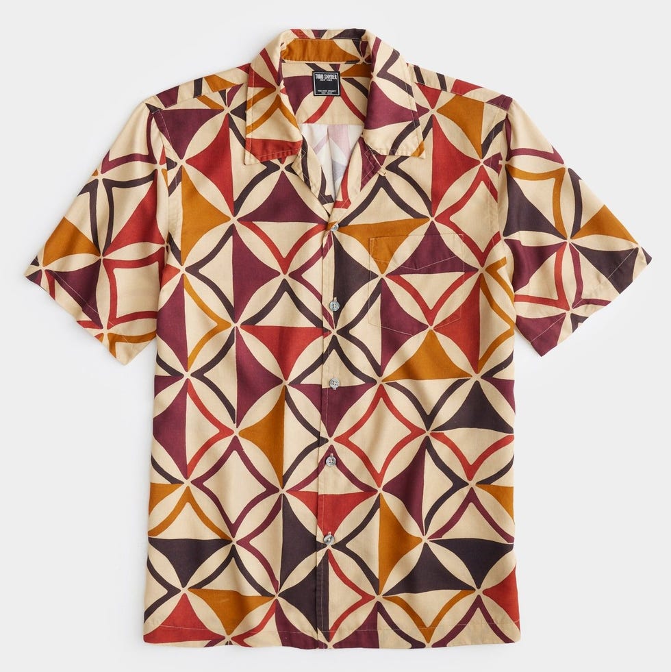 Orange Diamond Camp Collar Shirt