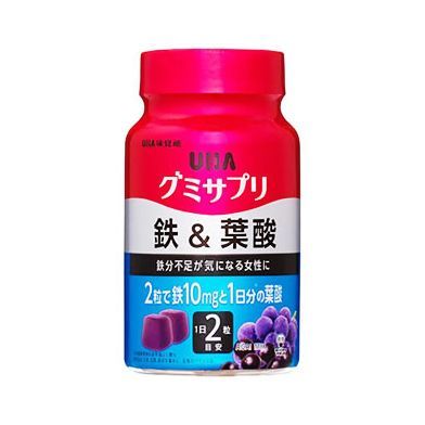 「UHA味覚糖」グミサプリ 鉄＆葉酸