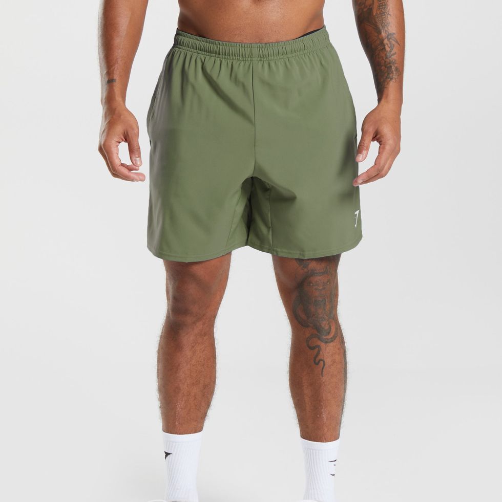 Gymshark Men's Essential Mid-Length Boxers 3 Pack, Green / Navy