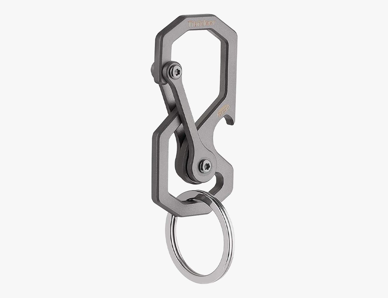 The guide - TOP / Titanium Edc Keychain Bi-Carabiner, with swivel takes  turns.