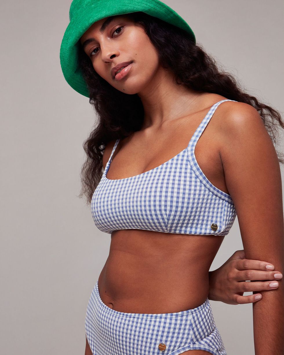 Textured Scoop Neck Bikini Top & Reviews - White - Sustainable Bikinis
