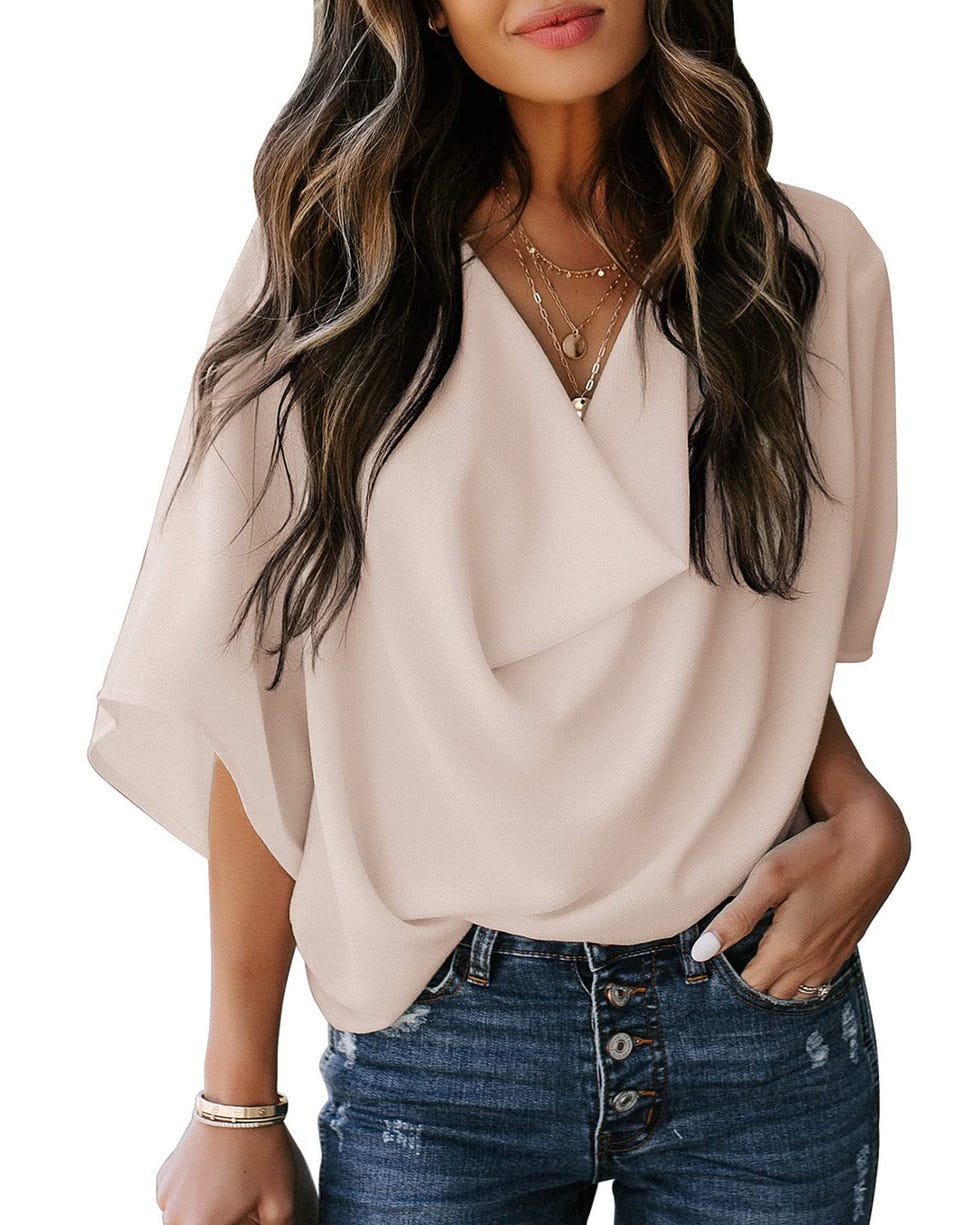 Short Sleeve Draped Front Top