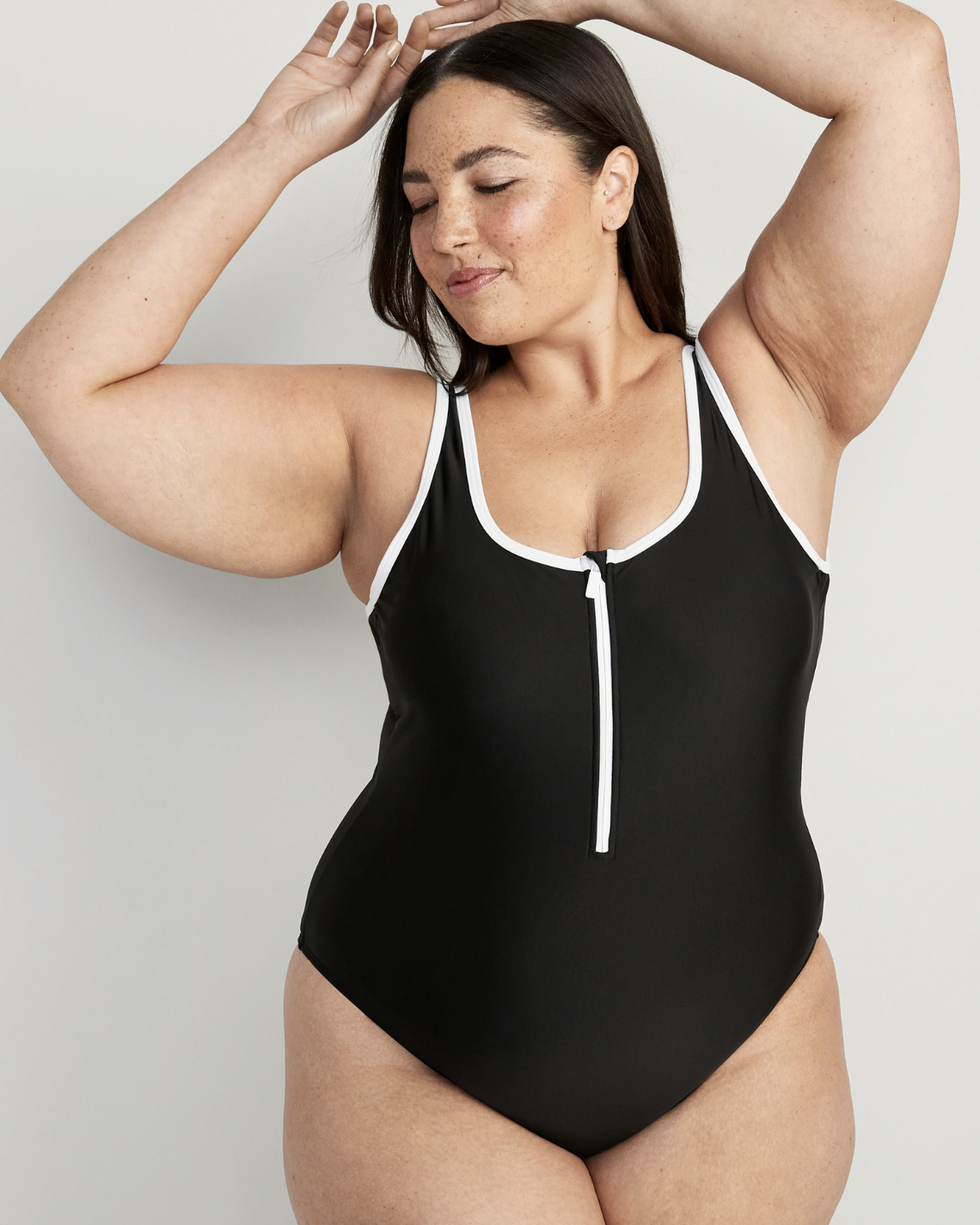 Wireless Ruched Cap Sleeve One Piece Swimsuit