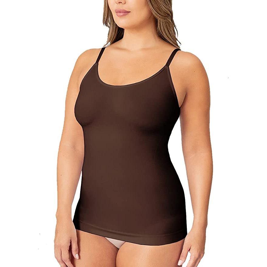 Women Camisoles With Built in Bra Tummy Control Compression Padded Shapewear  Top