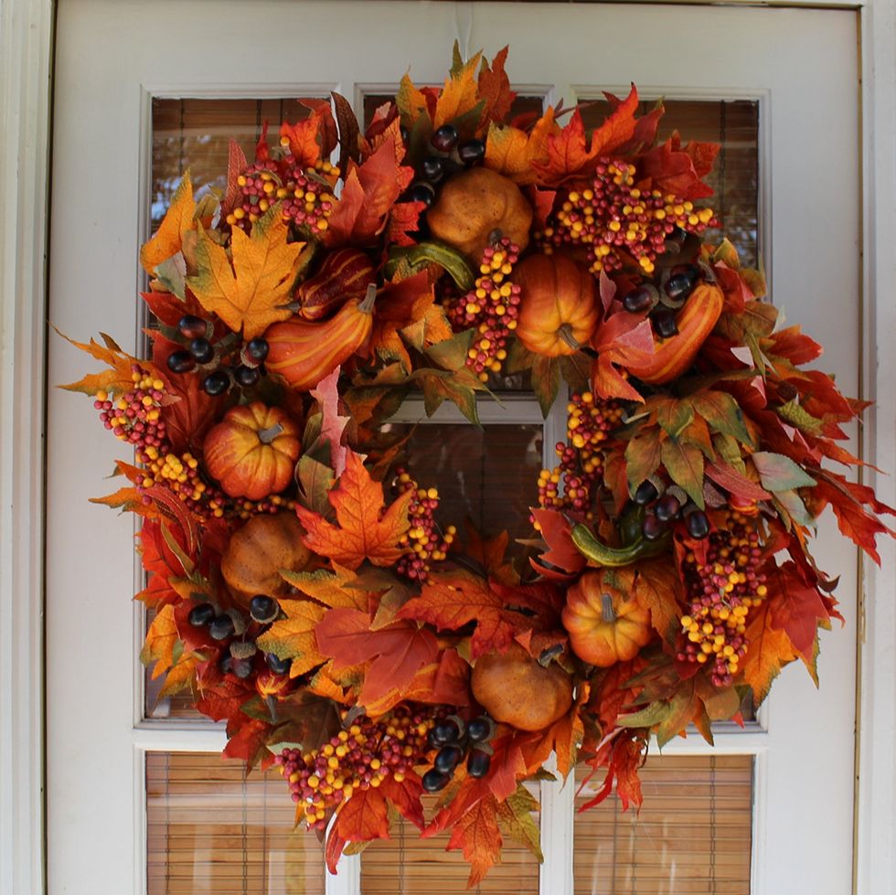 Fall Peony and Pumpkin Wreath, Autumn Year Round Wreaths for Front Door,  Artificial Fall Wreath, Autumn Front Door Wreath Thanksgiving Wreath for  Home