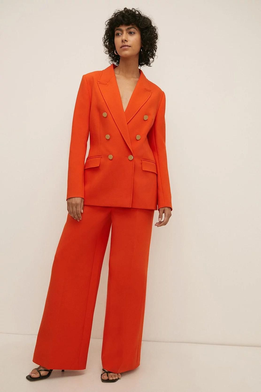 Orange on sale blazer suit