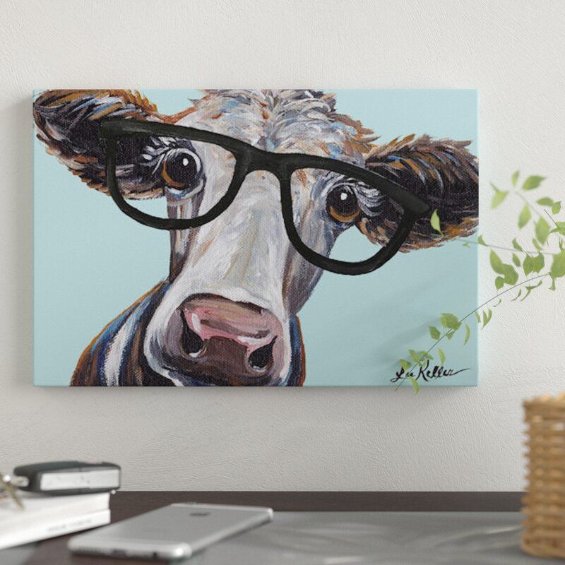 'Cora the Cow with Glasses' Graphic Art Print