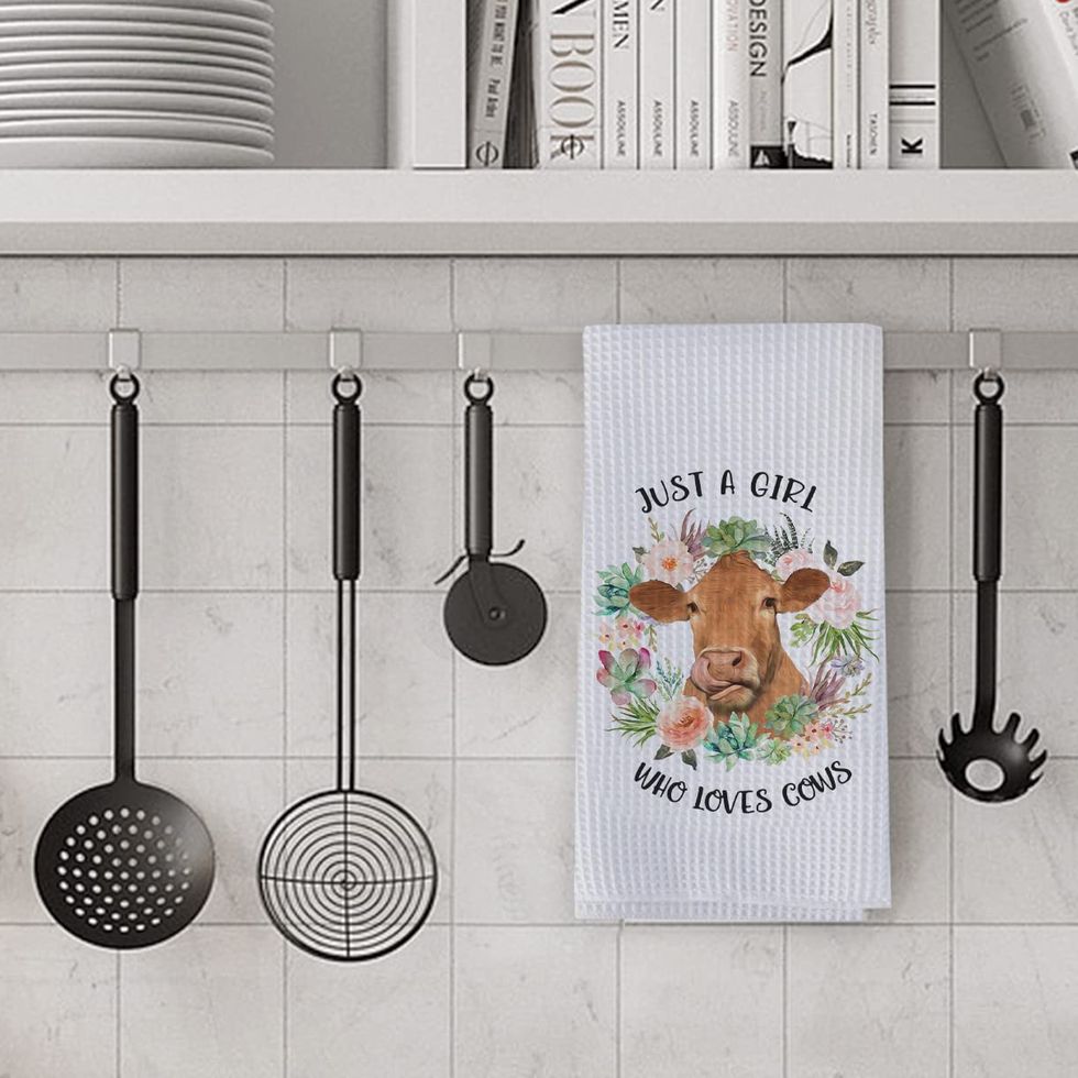 'Just A Girl Who Loves Cows' Decorative Dish Towel