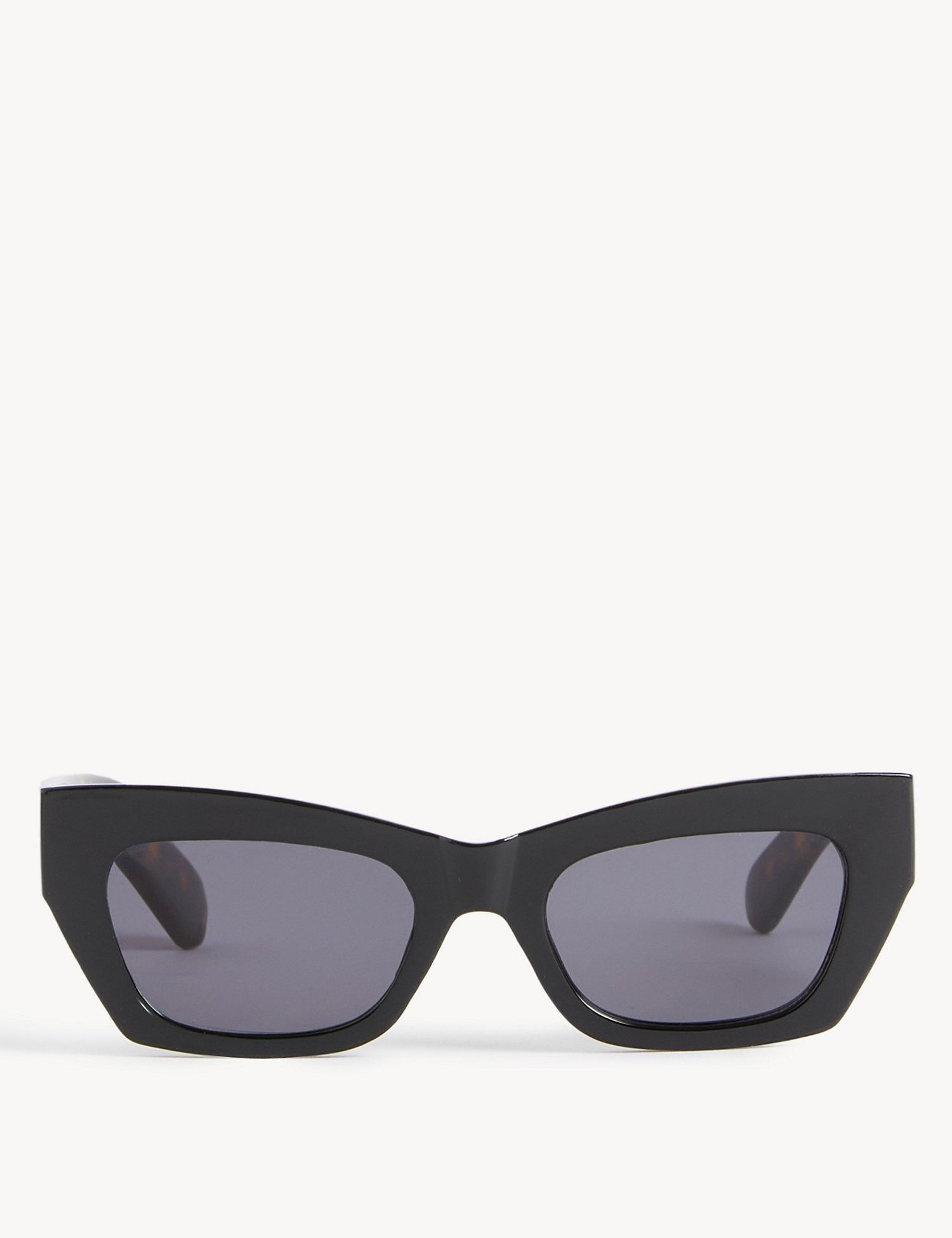 SAINT LAURENT | BROWN LENS ACETATE ANGULAR FRAME LOGO TEMPLE CAT EYE  SUNGLASSES | Women | Lane Crawford