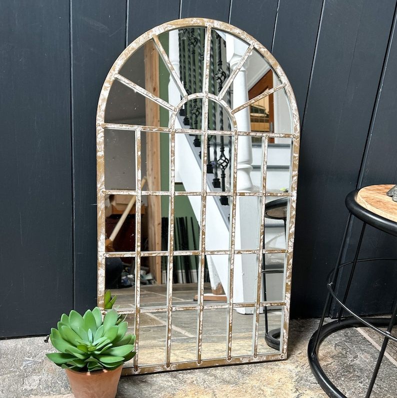 Indoor or Outdoor Rustic Arched Mirror