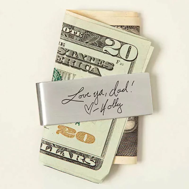 Handwritten Message Money Clip