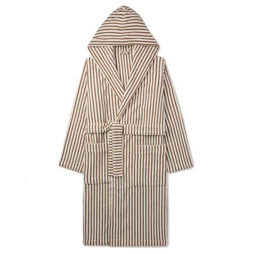 Striped Organic Cotton-Terry Hooded Robe