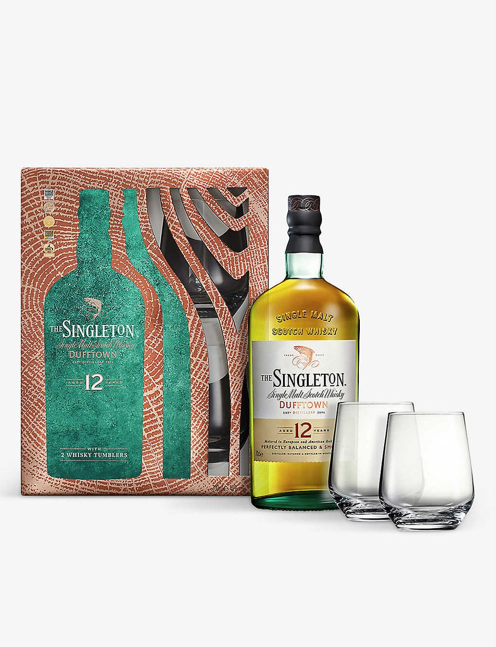 Singleton single-malt Scotch whisky with tumblers 700ml