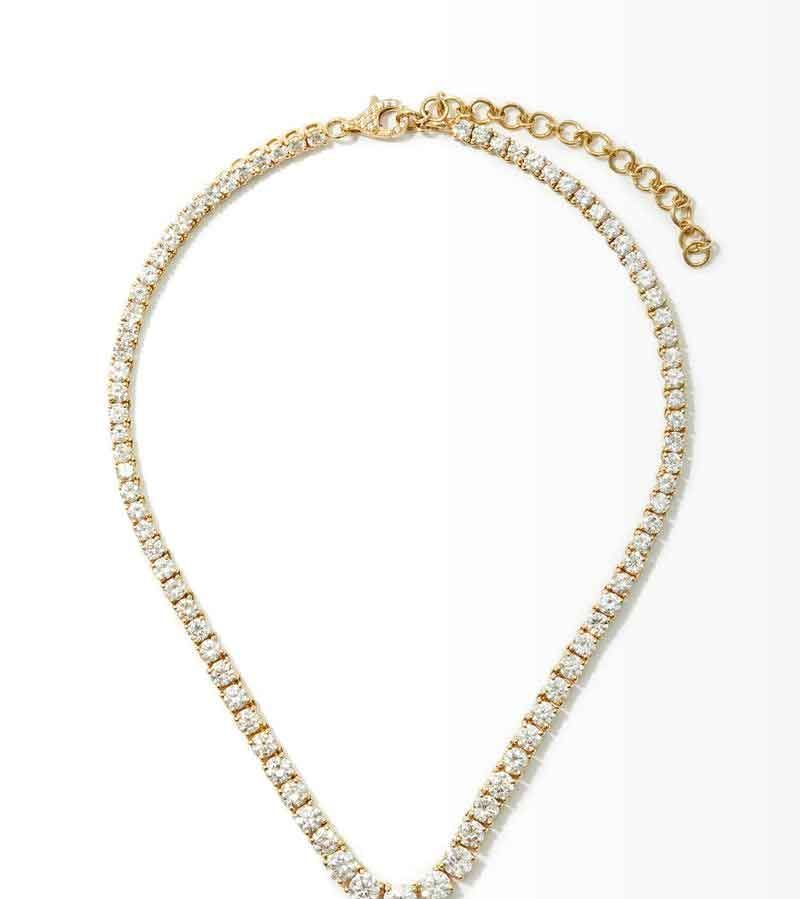 Diamond & 18kt gold tennis necklace