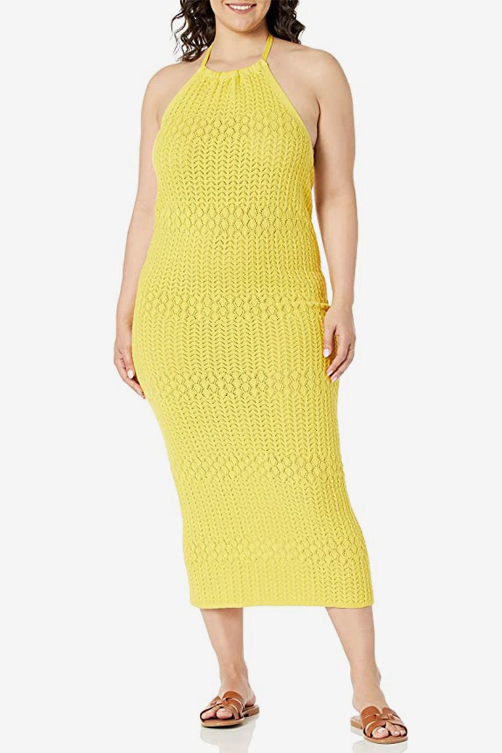  OTHER STORIES Knitted Mini Tube Top in Yellow