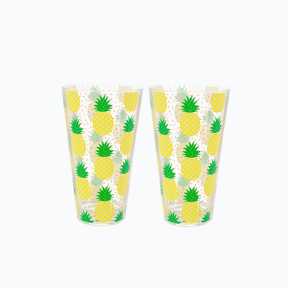 Love Island pineapple glasses (2-pack)