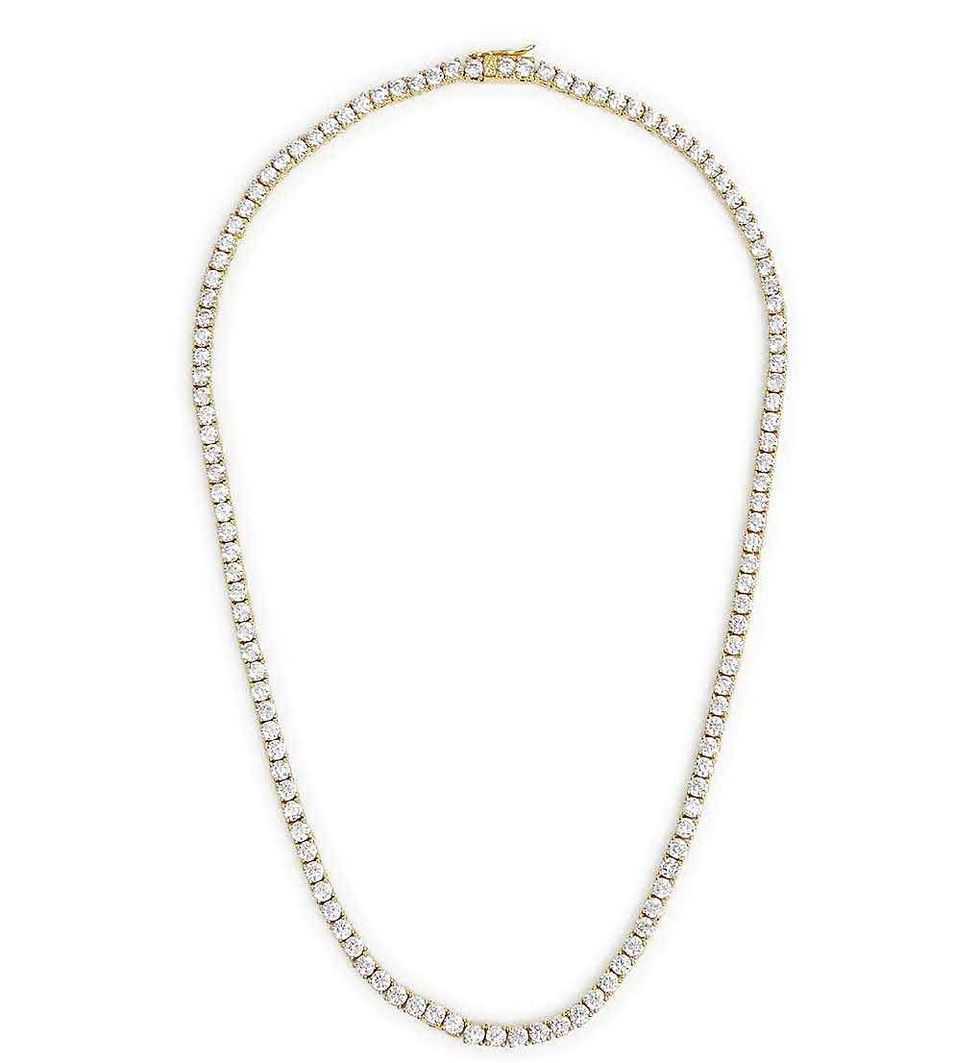 18ct Gold-Plated Crystal Tennis Necklace