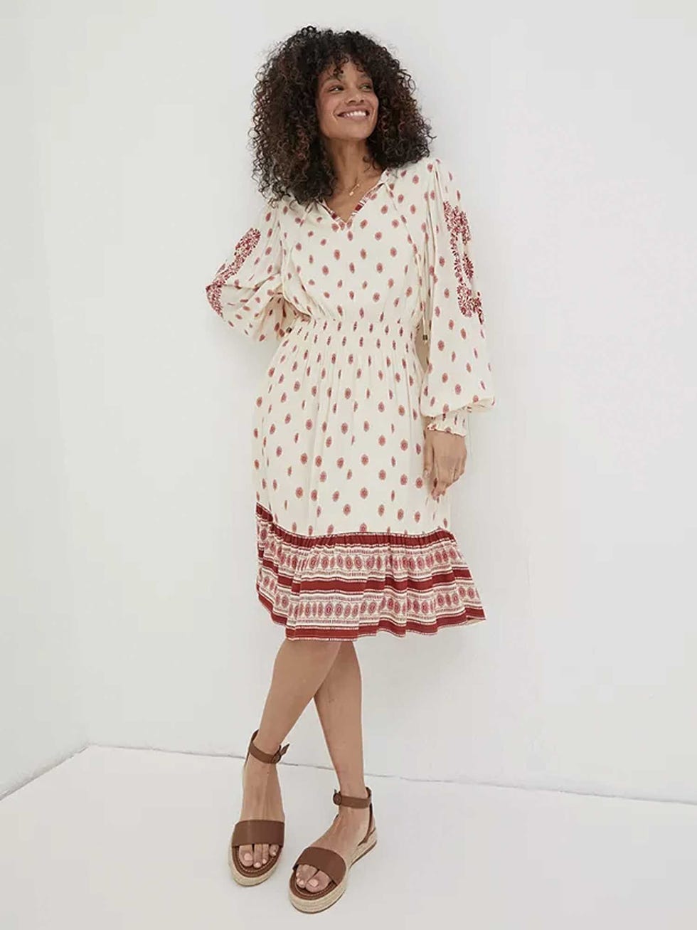 FatFace Fleur Devin Bandana Dress, Ivory