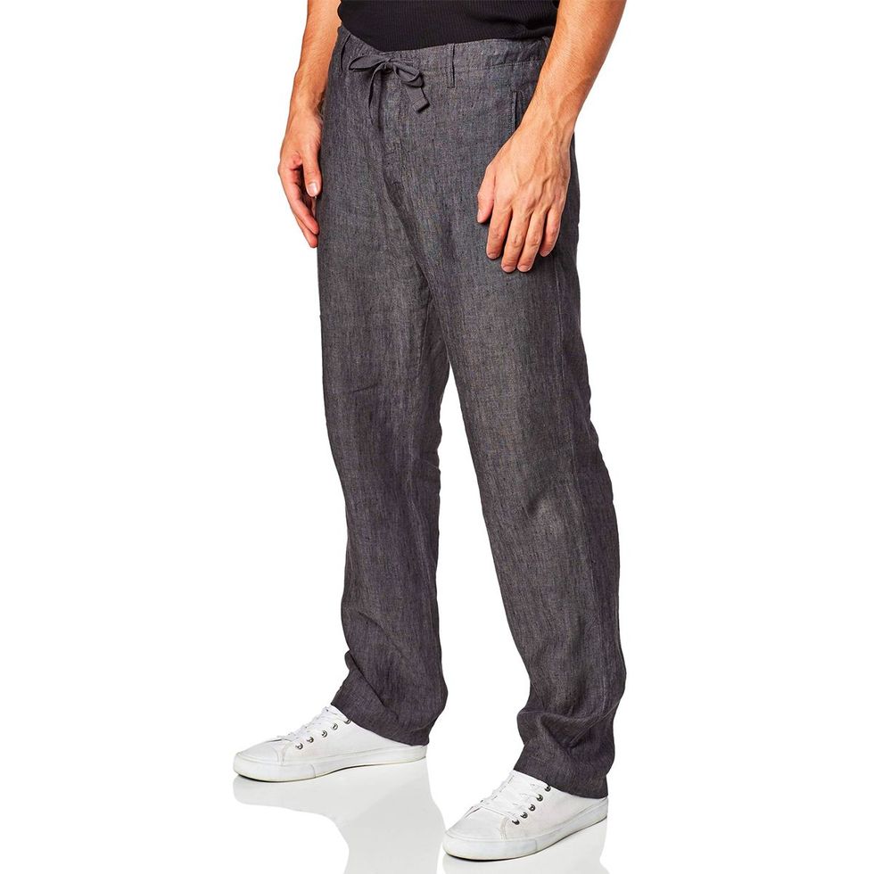 Drawstring Pants for Women Trendy Plus Size Elastic Waist Pants Casual  Solid Cotton Linen Pants Straight Cropped Pants