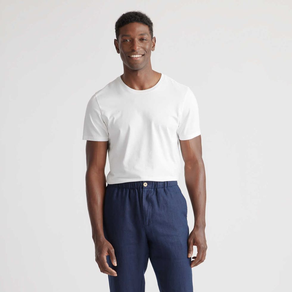 Men's Trousers in a stretch linen and viscose blend