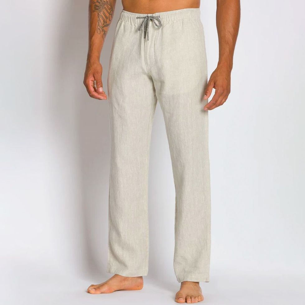 Breathable And Comfortable Mens Linen Drawstring Travel Pants Men