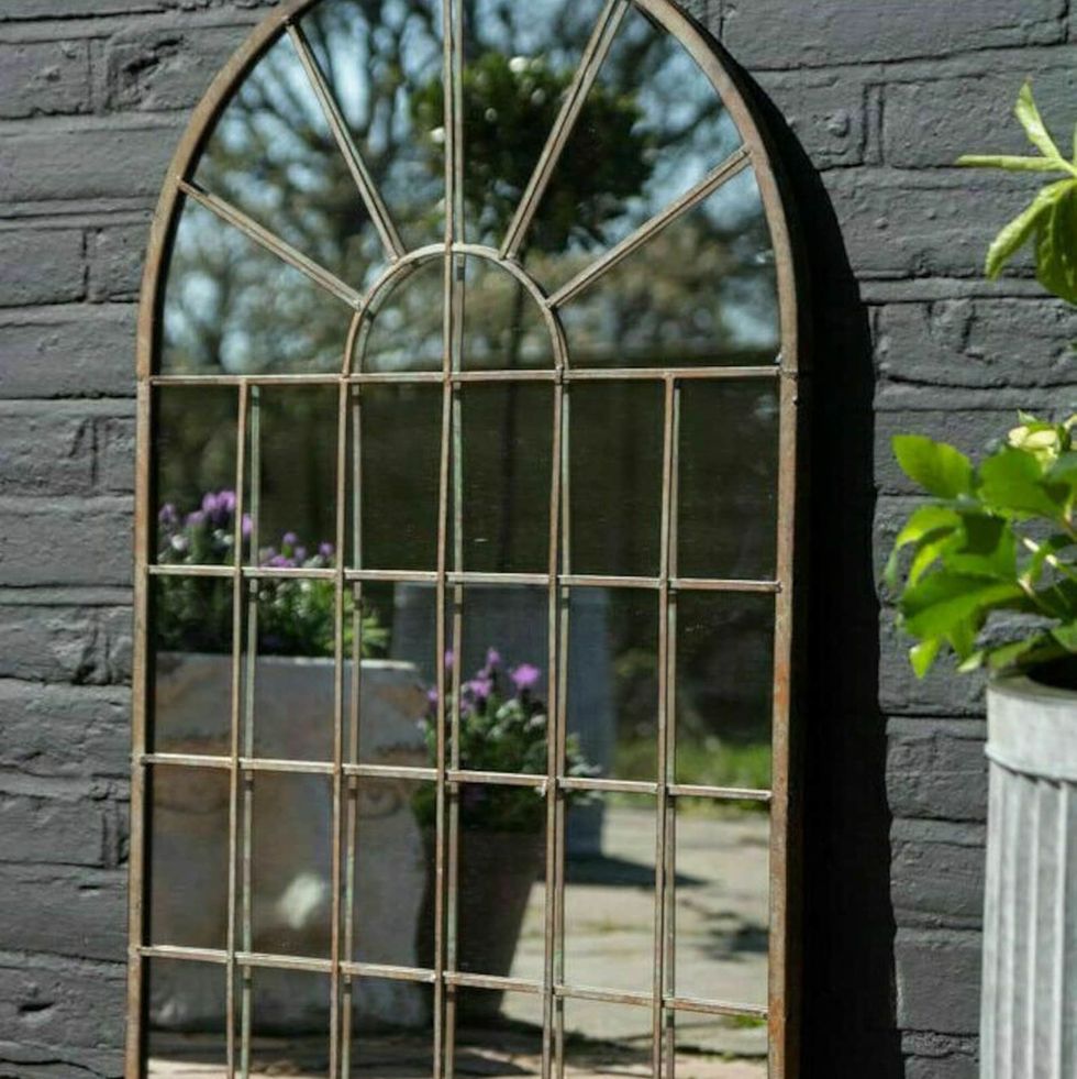 Rustic Arch Wall Mirror Garden Outdoor