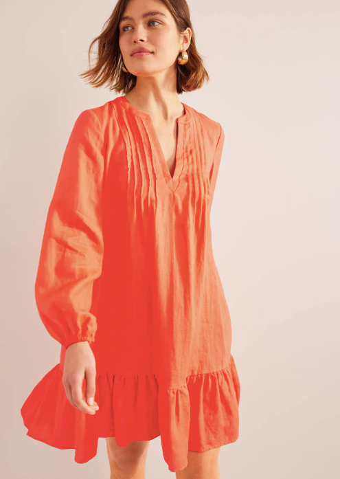 Tiered Linen Mini Dress